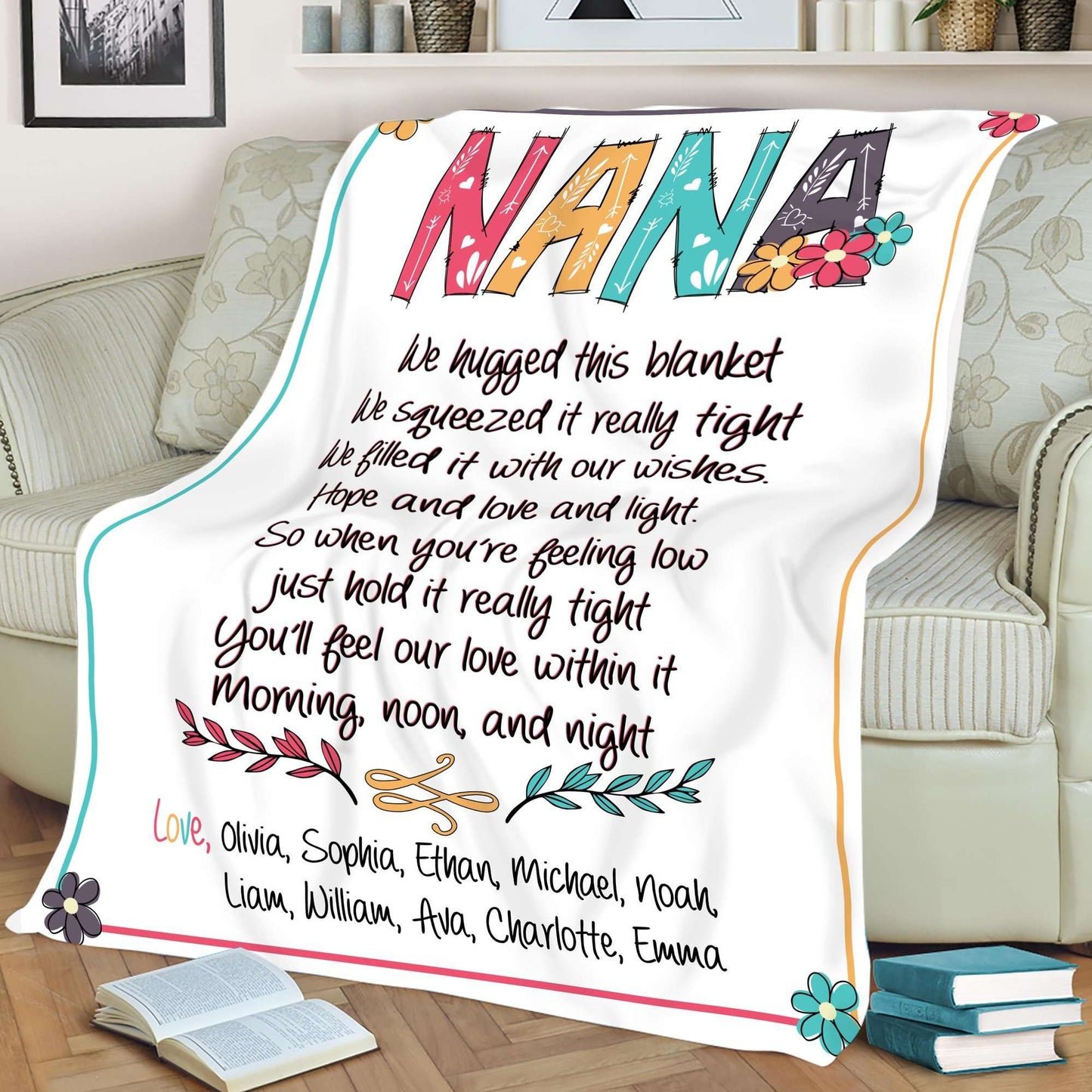 Personalized Flora Mom/Nana/Auntie We Love You Blanket|11042217