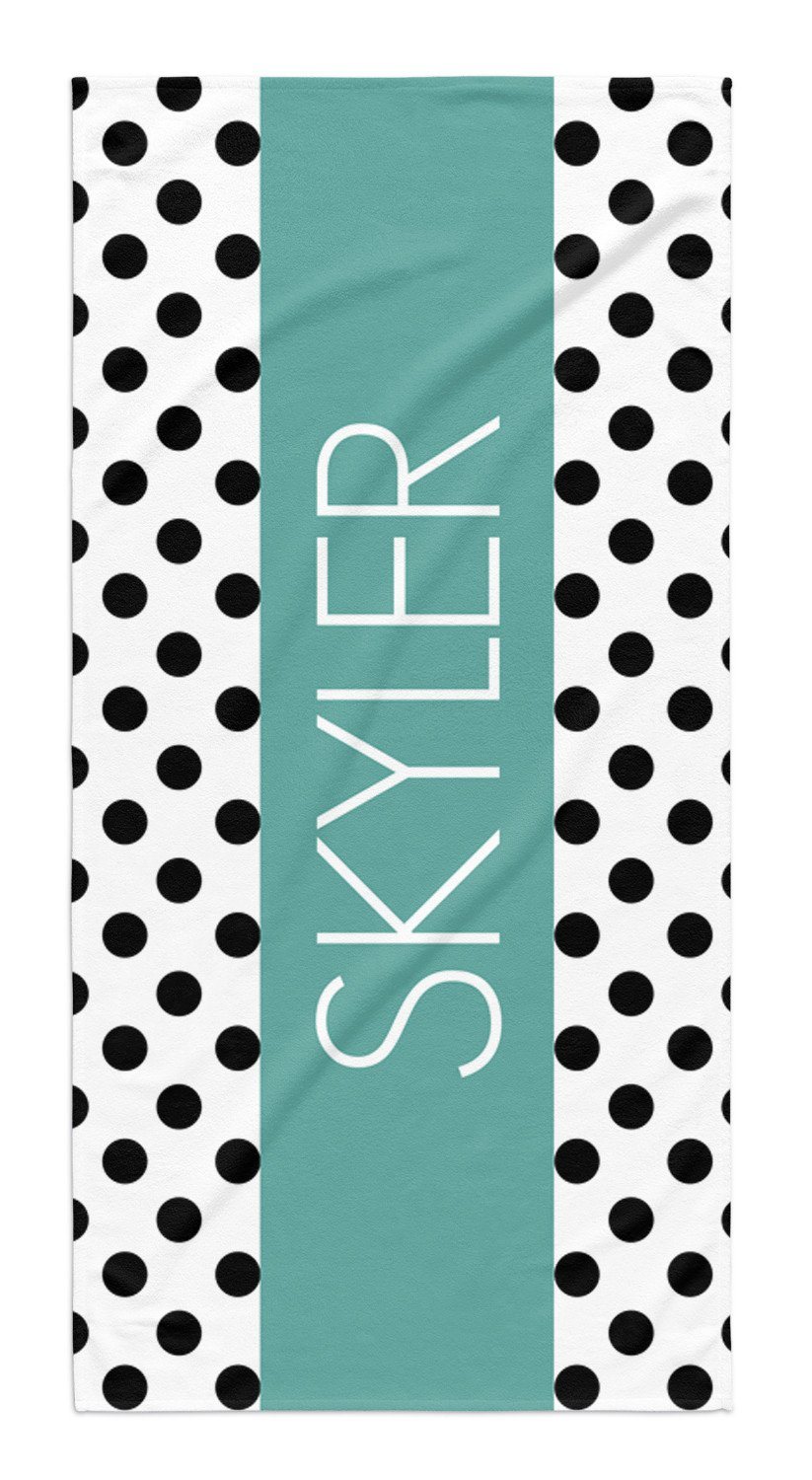 Personalized Beach Towel Polka Dot