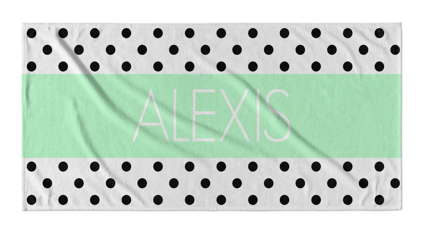 Personalized Beach Towel Polka Dot