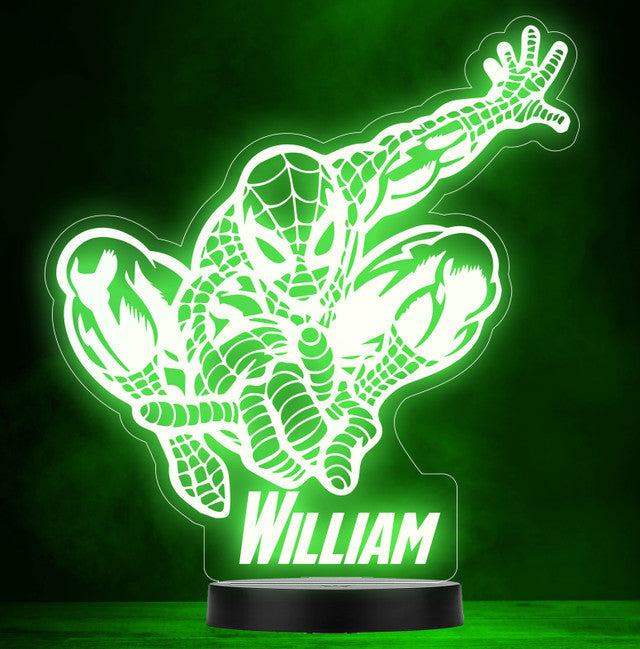 Personalised Colour Change Light LED Bedroom Night Light Boys Girls Jump Spiderman