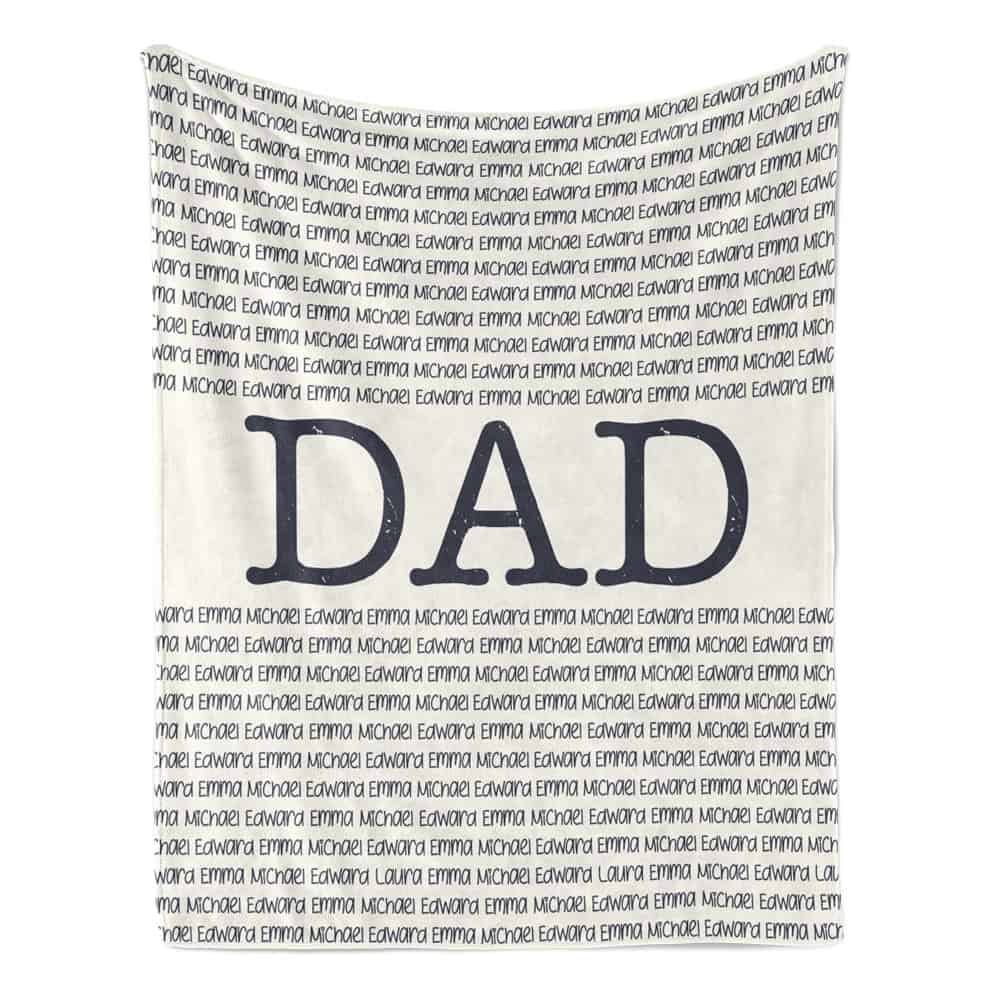 Personalized Fathers Day Blanket All Names