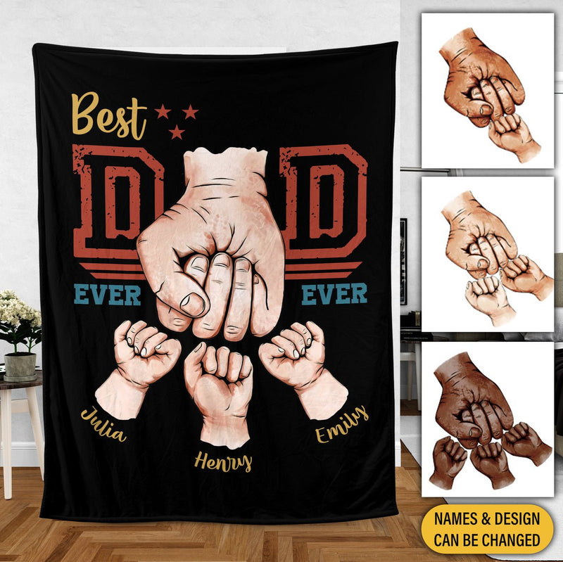 Personalized Fathers Day Blanket Best Dad Ever Ever
