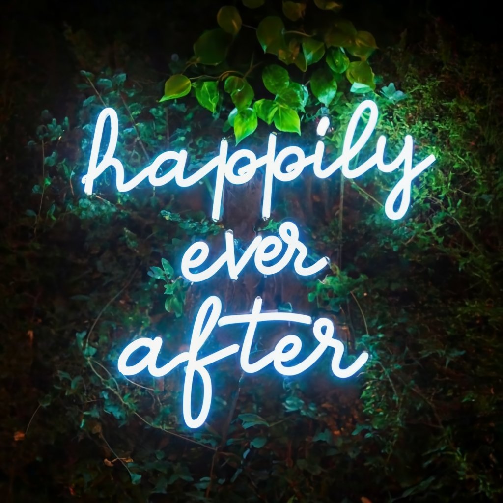 Happily Ever After Neon Sign: The Perfect Wedding Decor for Your Dream Celebration II - NeonTitle