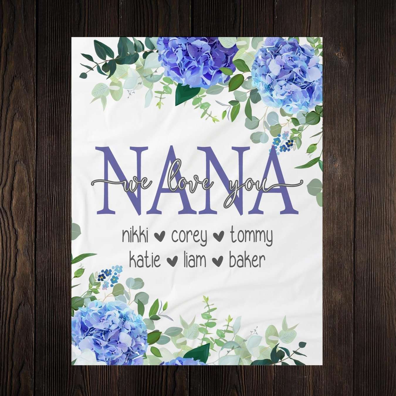 Personalized Flora Mom/Nana/Auntie We Love You Blanket|11042216