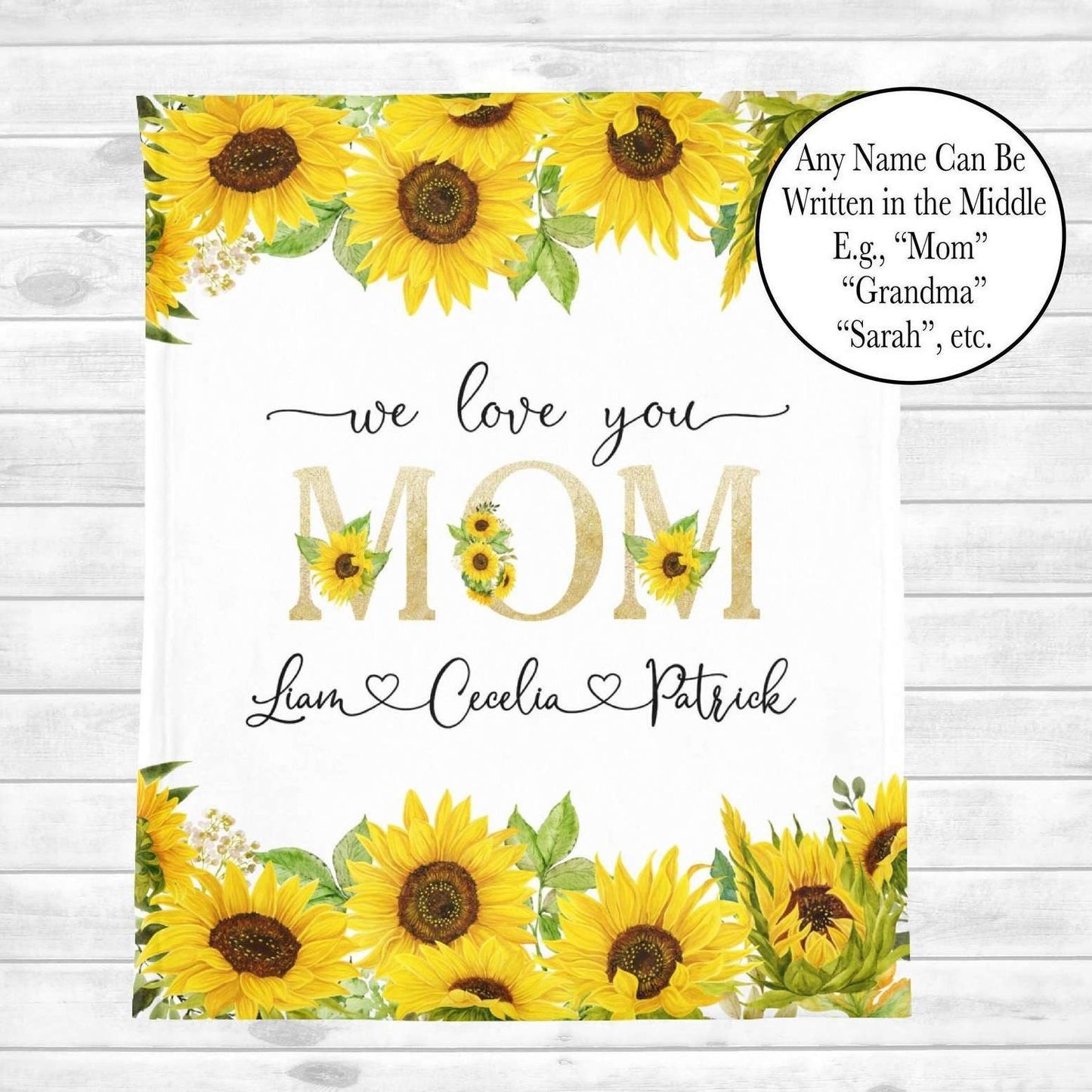 Personalized Flora Mom/Nana/Auntie We Love You Blanket|11042206