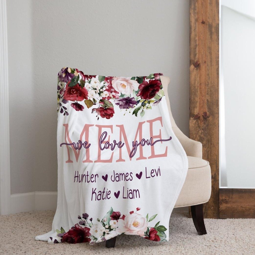 Personalized Flora Mom/Nana/Auntie We Love You Blanket|11042220