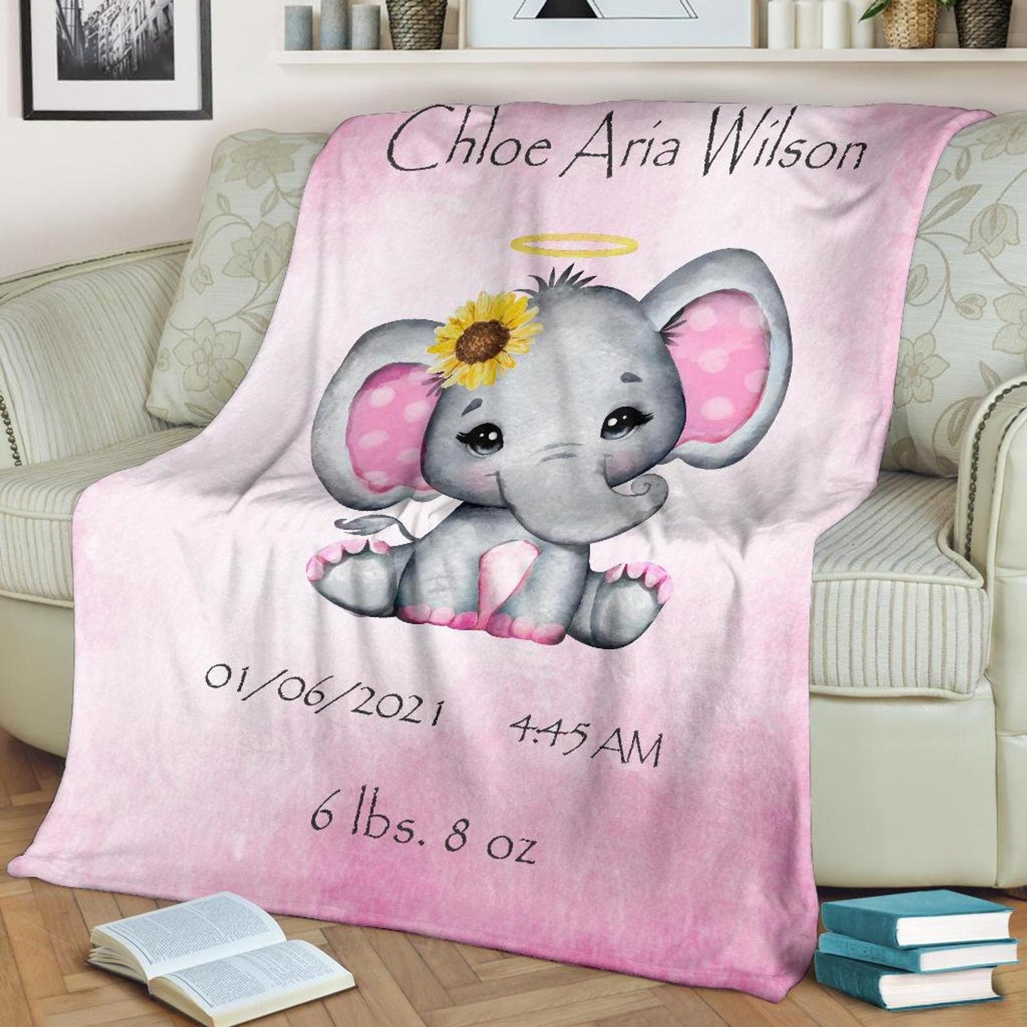 Custom Minky Blankets With Baby's Birth Information