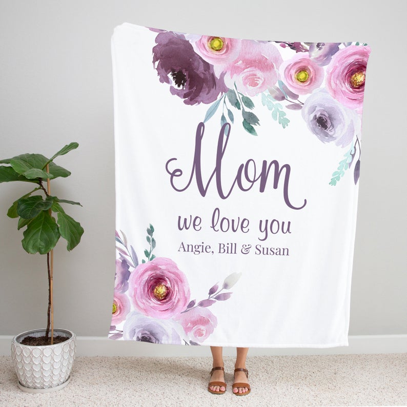 Personalized Flora Mom/Nana/Auntie We Love You Blanket|11042230