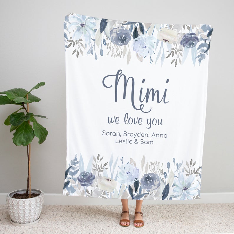 Personalized Flora Mom/Nana/Auntie We Love You Blanket |110439
