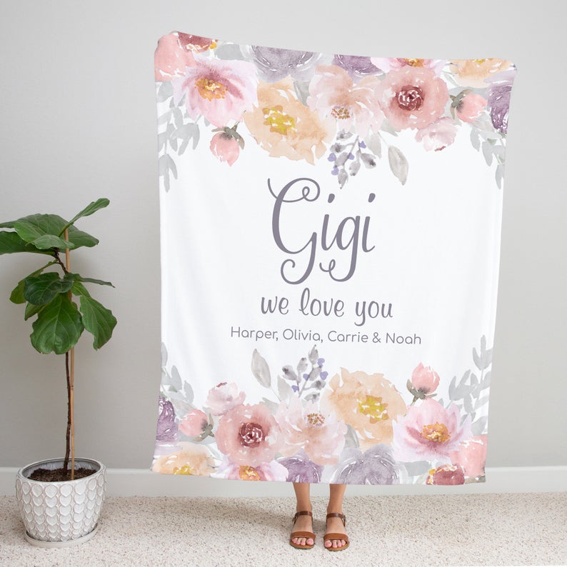 Personalized Flora Mom/Nana/Auntie We Love You Blanket|11042238
