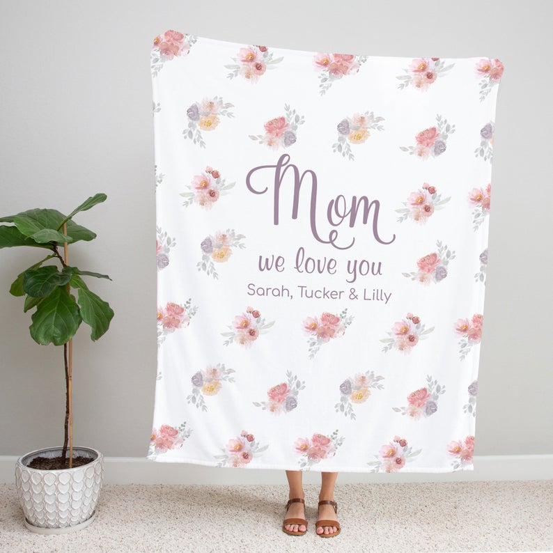 Personalized Flora Mom/Nana/Auntie We Love You Blanket|11042237