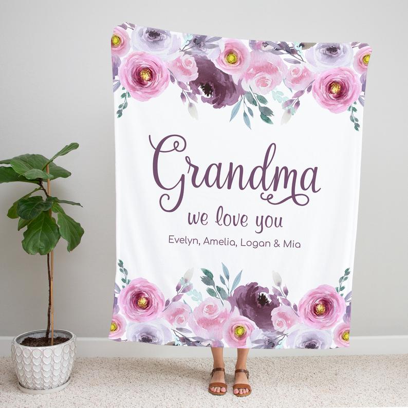 Personalized Flora Mom/Nana/Auntie We Love You Blanket|11042235