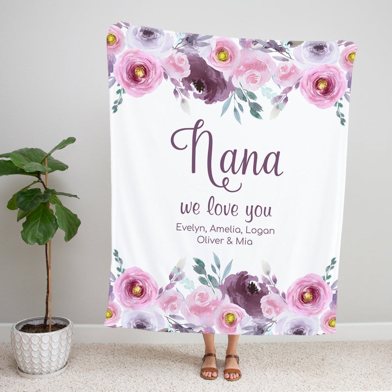 Personalized Flora Mom/Nana/Auntie We Love You Blanket|11042235