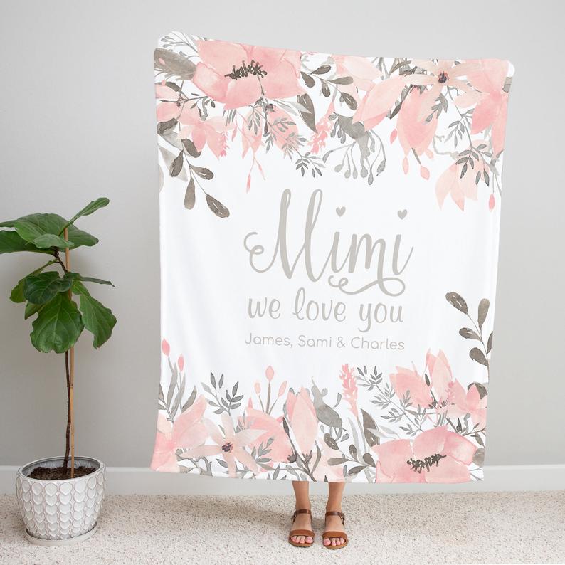 Personalized Flora Mom/Nana/Auntie We Love You Blanket|11042228