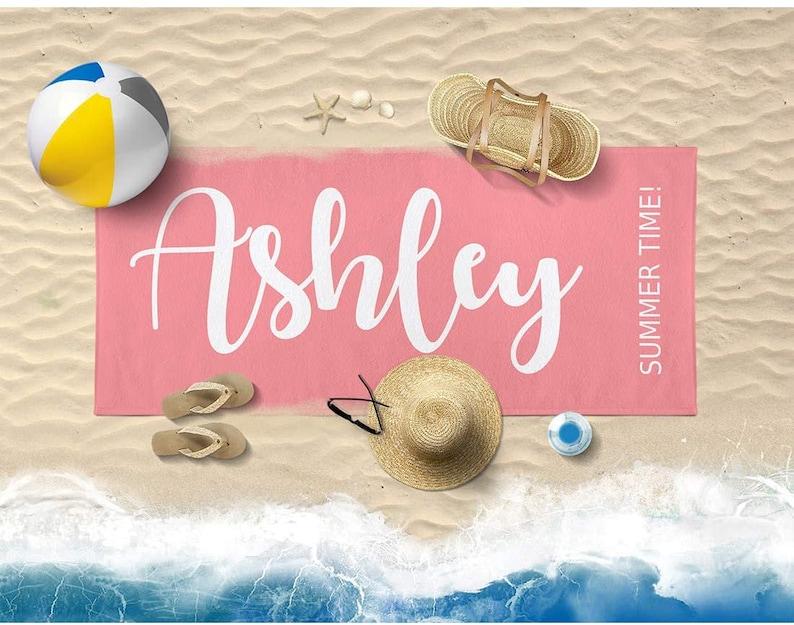 Personalized Beach Towels Hello Summer