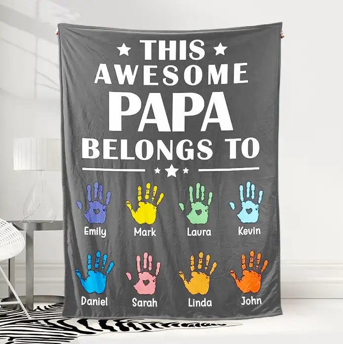 Personalized Fathers Day Blanket This Awesome Daddy Belongs to