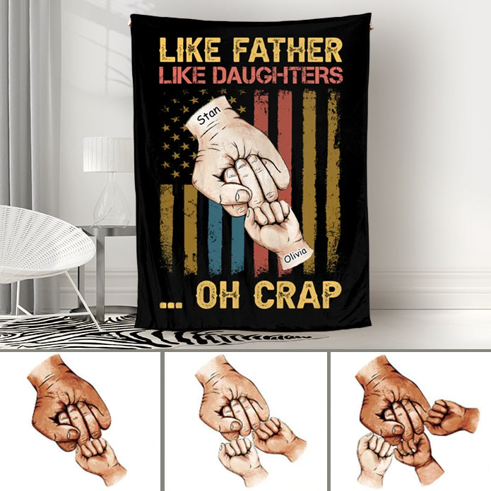 Personalized Fathers Day Blanket Like Father Like Daughter