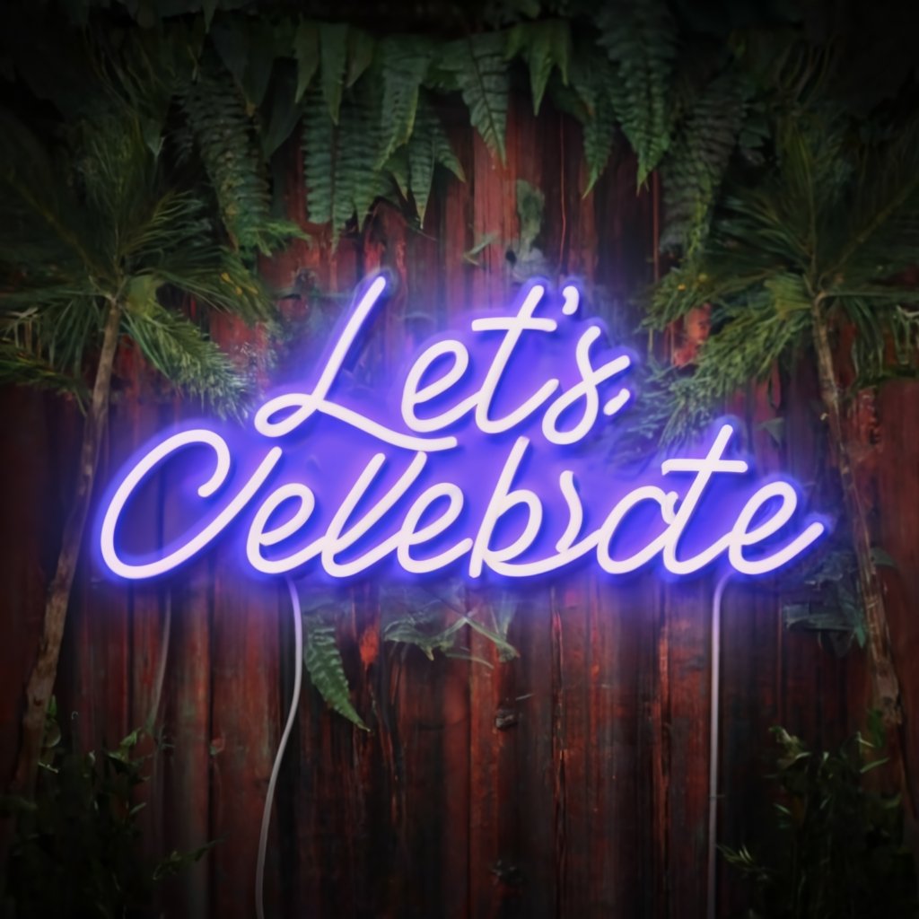Let's Celebrate with a Stunning Neon Sign - Perfect for Parties & Holidays - NeonTitle