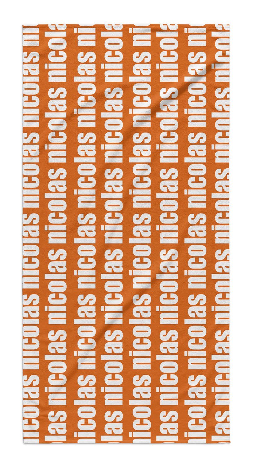Personalized Beach Towel Name Repeat