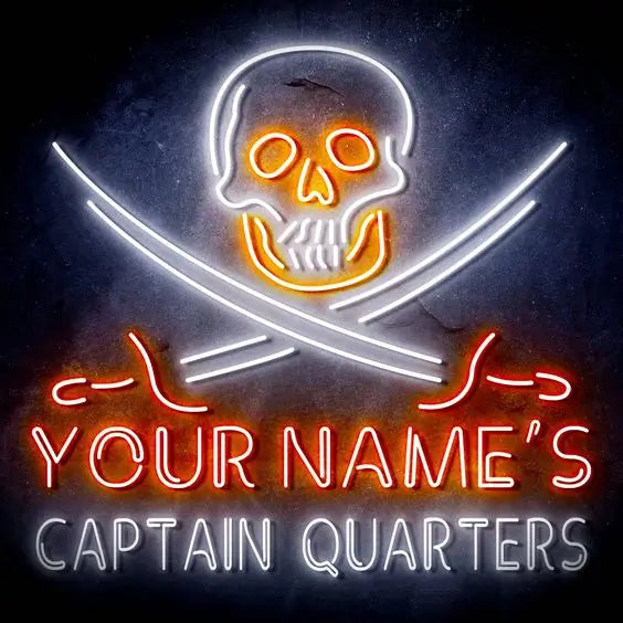 Surrender the booty skull Pirate Cranial BAR PUB Neon - NeonTitle