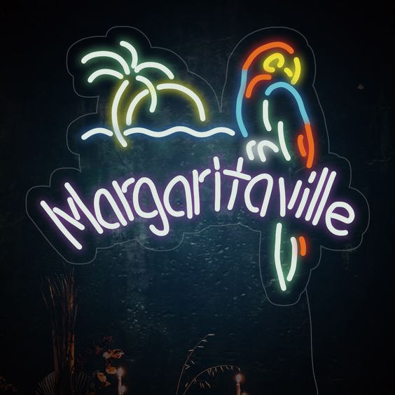 Premium Jimmy Buffett Margaritaville Paradise Parrot Neon Sign for Your Pub - NeonTitle