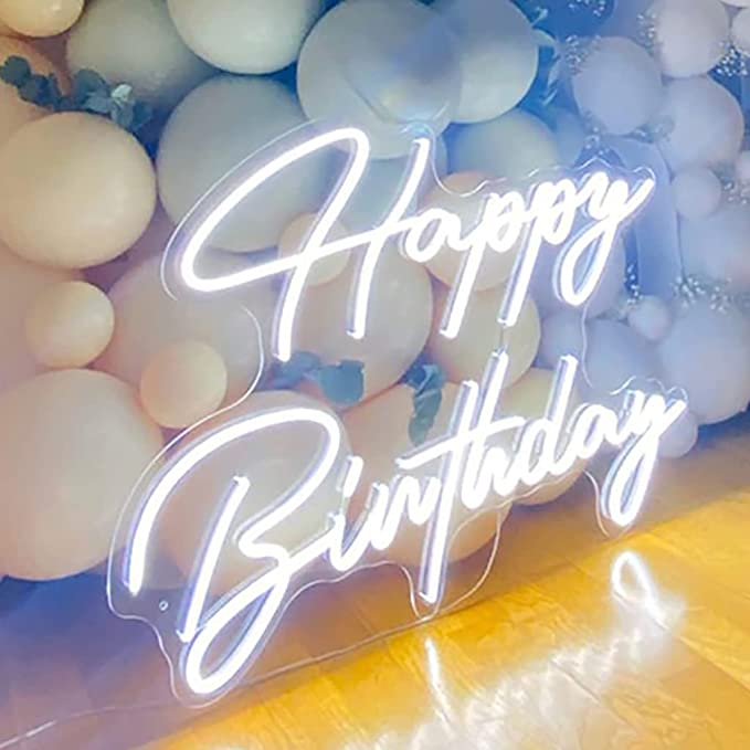 28 Inches Large Happy Birthday LED Neon Sign - NeonTitle