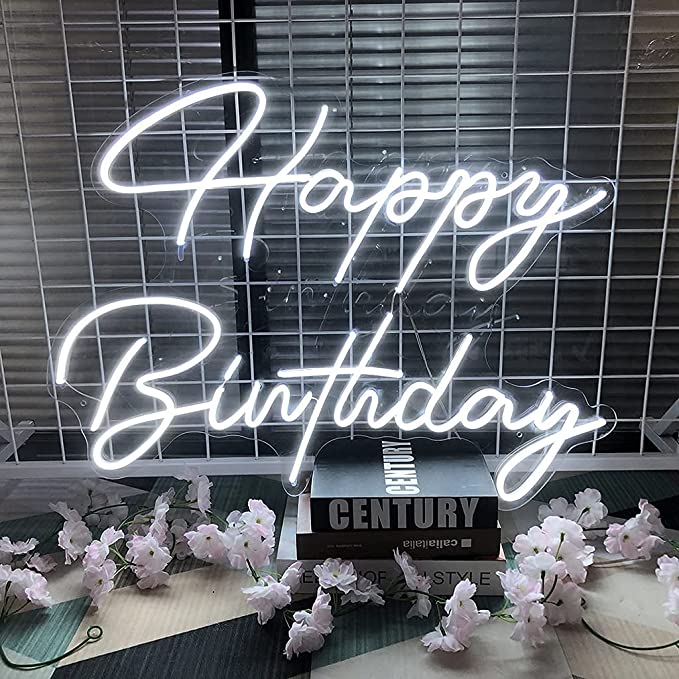 28 Inches Large Happy Birthday LED Neon Sign - NeonTitle
