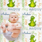 Custom Name Fleece Cartoon Dinosaur Blanket II09