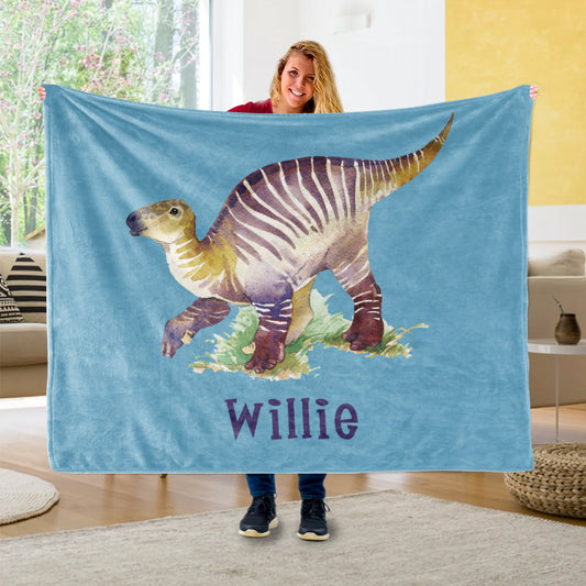 Custom Name Fleece Blanket Dinosaur IV02