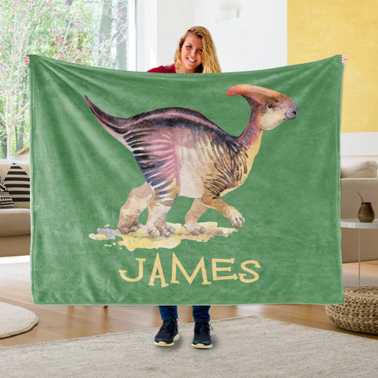 Custom Name Fleece Blanket Dinosaur IV03