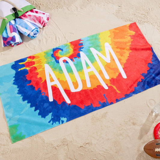 Personalized Beach Towels Tie Dye