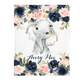 Personalized Name Fleece Blanket 01-Elephant