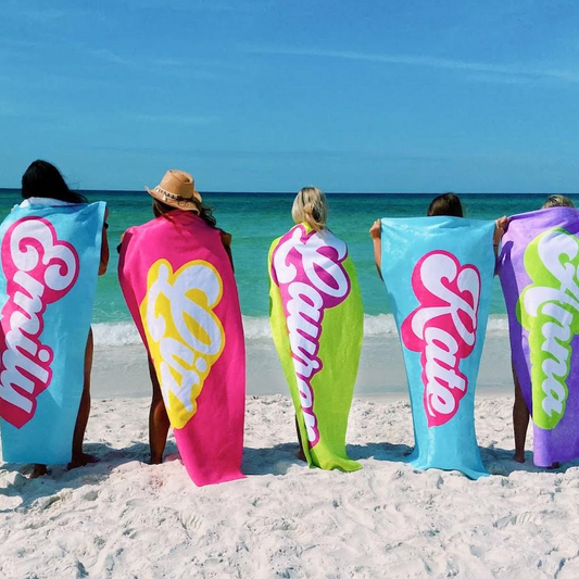 Personalized Beach Towels Colorful Name