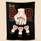 Personalized  Fathers Day Blanket Best Dad Ever Ever