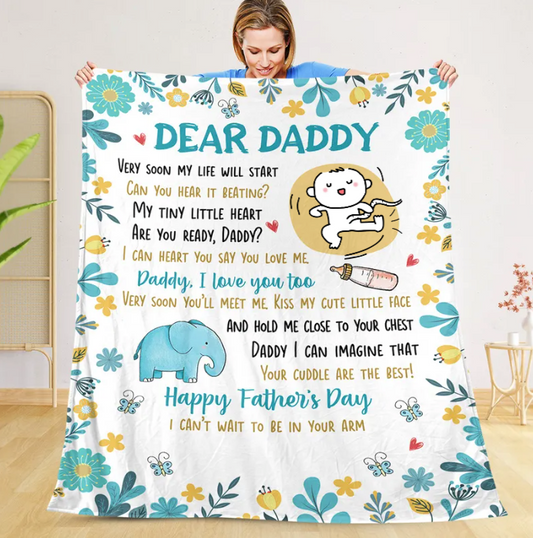 Personalized  Fathers Day Blanket Letter To Dad