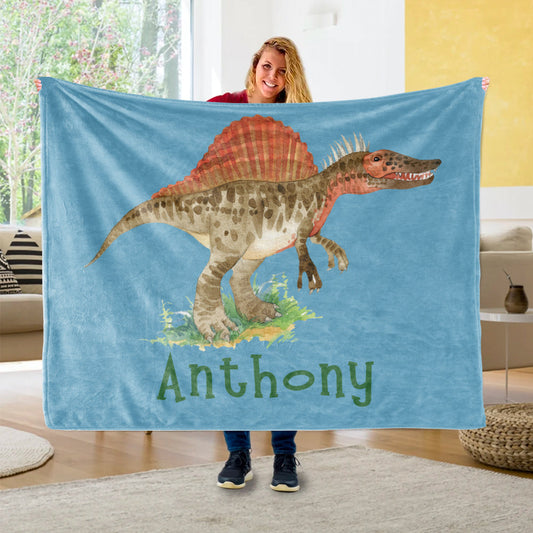 Custom Name Fleece Blanket Dinosaur IV06