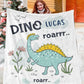 Custom Name Fleece Cartoon Dinosaur Blanket II07