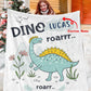 Custom Name Fleece Cartoon Dinosaur Blanket II07