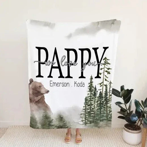 Personalized  Fathers Day Blanket Bear