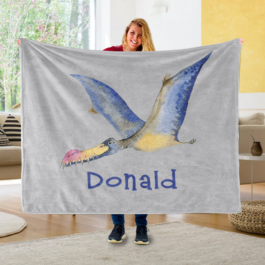 Custom Name Fleece Blanket Dinosaur IV07