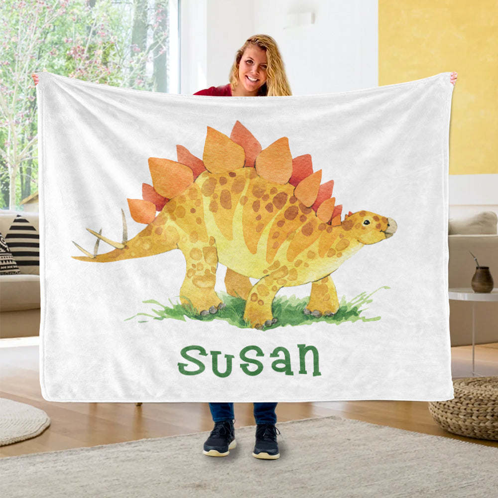 Custom Name Fleece Blanket Dinosaur IV08