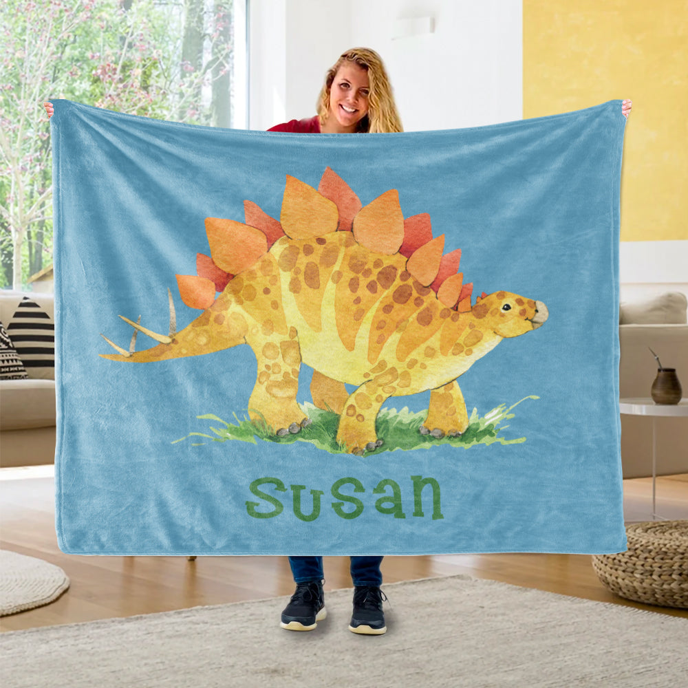 Custom Name Fleece Blanket Dinosaur IV08