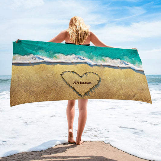 Personalized Beach Love Towels With Beach