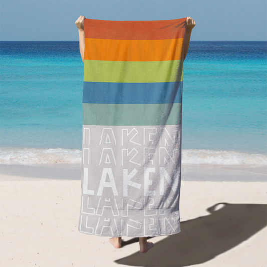 Earth Tone Gradient Personalized Kids Beach Towel