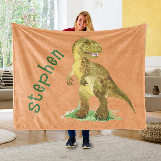 Custom Name Fleece Blanket Dinosaur IV09