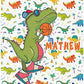 Custom Name Fleece Cartoon Dinosaur Blanket II23