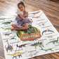Custom Name Fleece Cartoon Dinosaur Theme Blanket