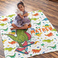 Custom Name Fleece Cartoon Dinosaur Blanket II23