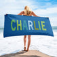 Personalized Beach Towels Rainbow Name