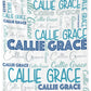 Personalized Cute Name Word Art Multi Colors Fleece Blanket